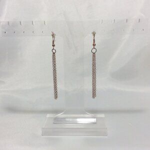 Bronze Dangle Chain Tassel Earrings